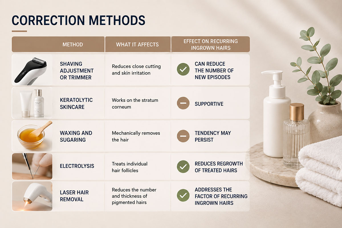 methods used for ingrown hairs